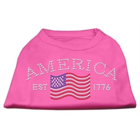 Mirage Pet Products Classic American Rhinestone Shirts Bright Pink L - 14