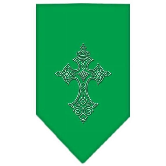 Mirage Pet Products Cross Rhinestone Bandana Emerald Green Small