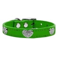 thumbnail image 1 of Mirage Pet Products Crystal & Leather Heart Dog Collar, Emerald Green, M, 1 of 3