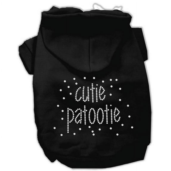 Mirage Pet Products Cutie Patootie Rhinestone Hoodies Black XXL - 18