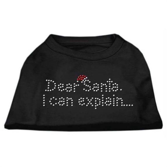 Mirage Pet Products Dear Santa I Can Explain Rhinestone Shirts Black XXXL- 20