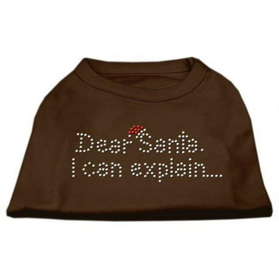 Mirage Pet Products Dear Santa I Can Explain Rhinestone Shirts Brown XXXL - 20