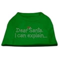 thumbnail image 1 of Mirage Pet Products  Dear Santa I Can Explain Rhinestone Shirts Emerald Green XS - 8, 1 of 1