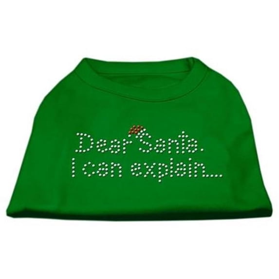 Mirage Pet Products Dear Santa I Can Explain Rhinestone Shirts Emerald Green XS - 8