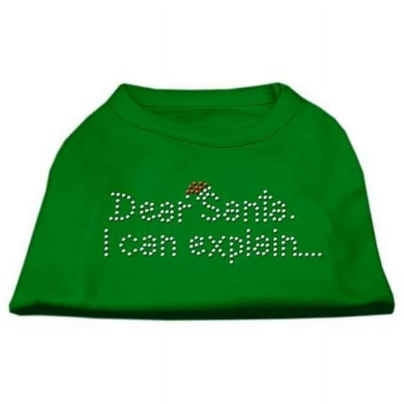 Mirage Pet Products Dear Santa I Can Explain Rhinestone Shirts Emerald Green XXXL - 20