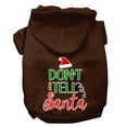 thumbnail image 1 of Christmas Pet Dog  Cat Hoodie Screen Printed, "Don't Tell Santa", 1 of 11