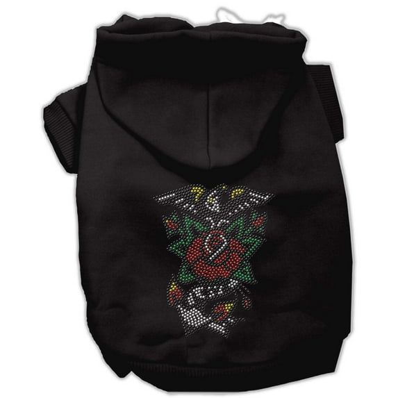 Pet, Dog Cat Hoodie Nailhead Rhinestone, "Eagle Rose"