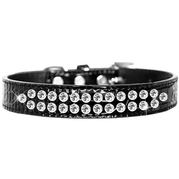 Dog, Puppy Pet Designer Croc Collar, "Two Row Clear Crystal Rimsets"