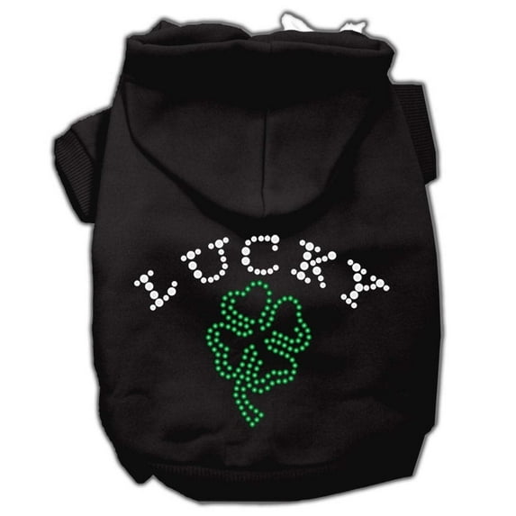 Pet, Dog Cat Hoodie Rhinestone, "Four Leaf Clover Outline"