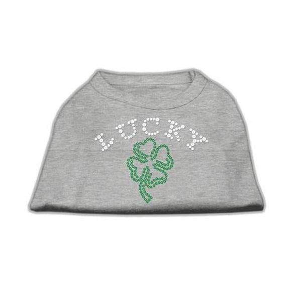 Mirage Pet Products Four Leaf Clover Outline Rhinestone Shirts Grey S - 10