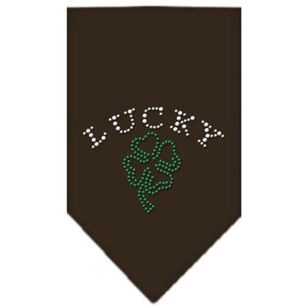 Mirage Pet Products Four Leaf Clover Rhinestone Bandana Cocoa Small