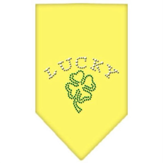 Mirage Pet Products Four Leaf Clover Rhinestone Bandana Yellow Large