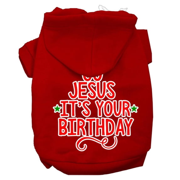 Christmas Pet Dog Cat Hoodie Screen Printed, "Go Jesus, It's Your Birthday"