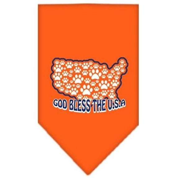 Mirage Pet Products God Bless USA Screen Print Bandana Orange Large
