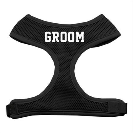 Mirage Pet Products Groom Screen Print Soft Mesh Harness Black Large