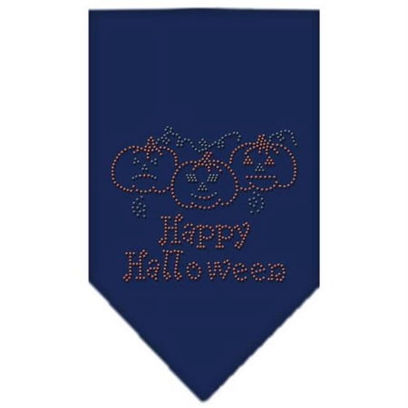 Mirage Pet Products Happy Halloween Rhinestone Bandana Navy Blue Small