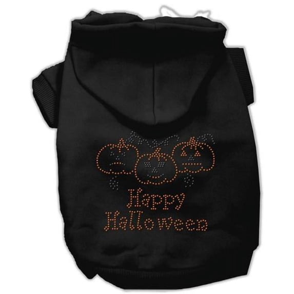 Mirage Pet Products Happy Halloween Rhinestone Hoodies Black M - 12