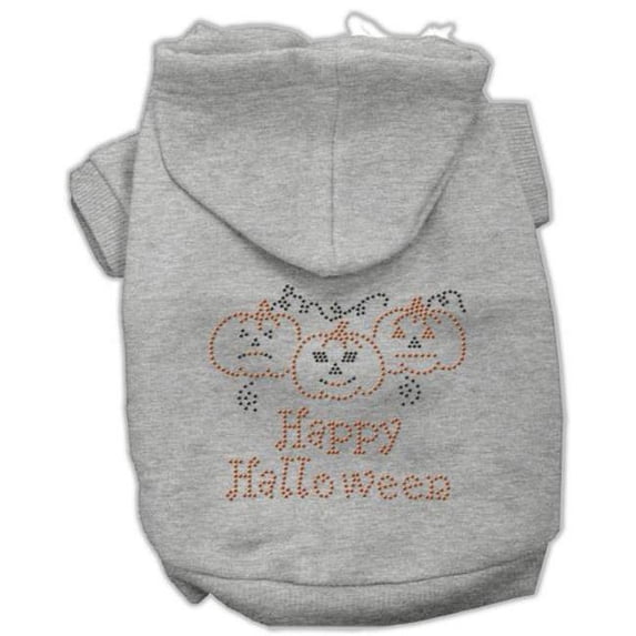 Mirage Pet Products Happy Halloween Rhinestone Hoodies Grey XXXL- 20