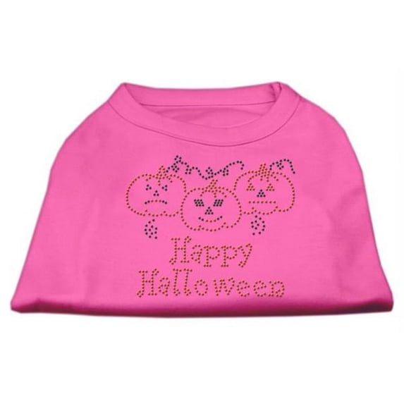 Mirage Pet Products Happy Halloween Rhinestone Shirts Bright Pink M - 12