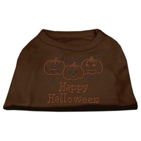 Mirage Pet Products Happy Halloween Rhinestone Shirts Brown XS - 8