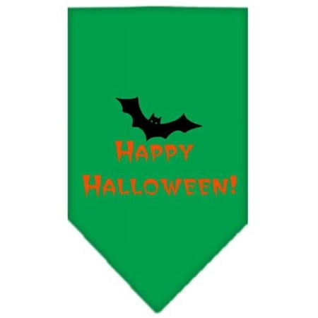 Mirage Pet Products Happy Halloween Screen Print Bandana Emerald Green Large