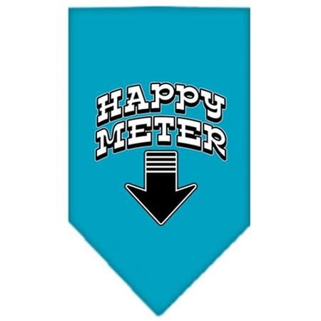 Mirage Pet Products Happy Meter Screen Print Bandana Turquoise Large