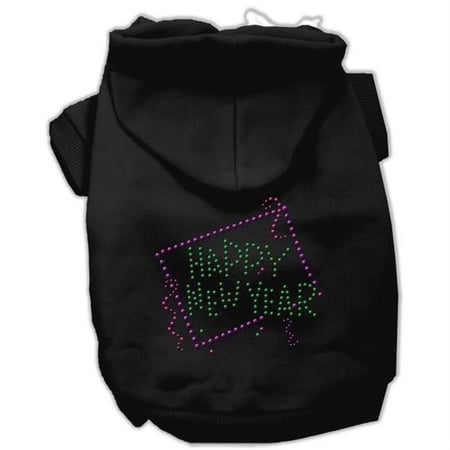 Mirage Pet Products Happy New Year Rhinestone Hoodies Black S - 10