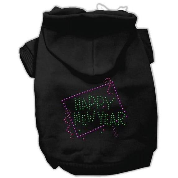 Mirage Pet Products Happy New Year Rhinestone Hoodies Black XXXL - 20