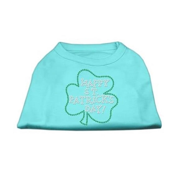 Mirage Pet Products Happy St. Patricks Day Rhinestone Shirts Aqua M - 12