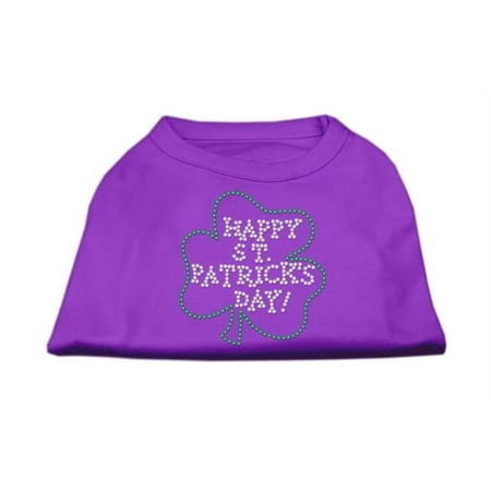 Mirage Pet Products Happy St. Patricks Day Rhinestone Shirts Purple XXL - 18