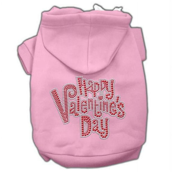 Mirage Pet Products Happy Valentines Day Rhinestone Hoodies Pink M - 12