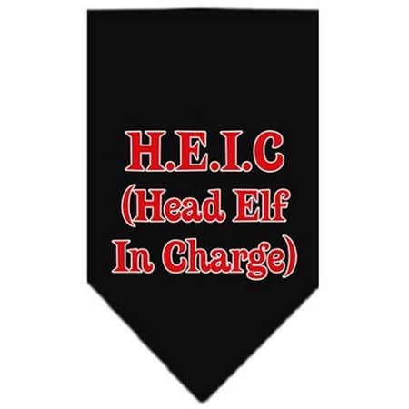 Mirage Pet Products Head elf In Charge Screen Print Bandana Black Small