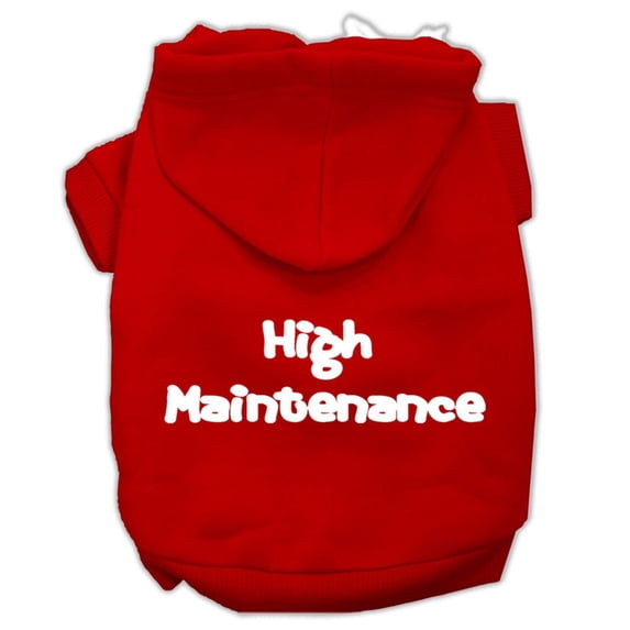 Pet, Dog Cat Hoodie Screen Printed, "High Maintenance"