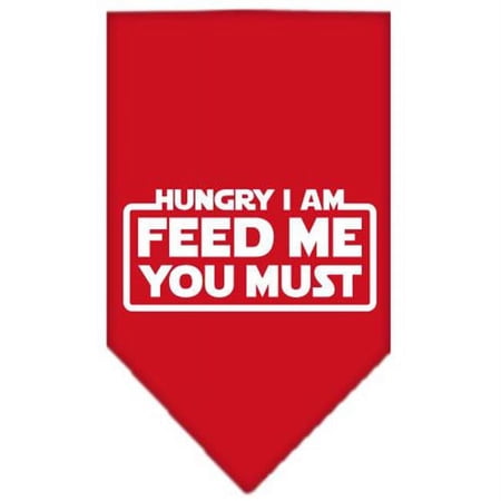 Mirage Pet Products Hungry I Am Screen Print Bandana Red Large