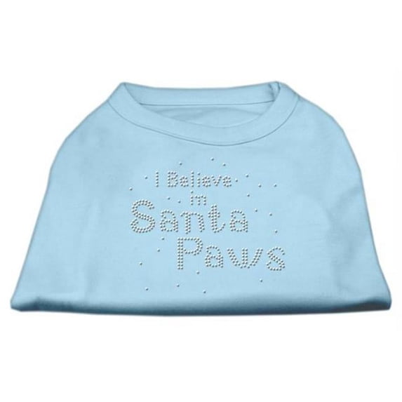 Mirage Pet Products I Believe in Santa Paws Shirt Baby Blue XXXL- 20