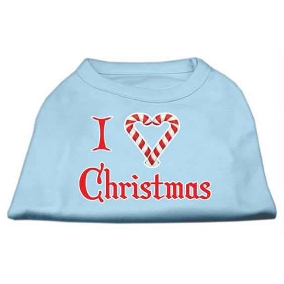 Mirage Pet Products I Heart Christmas Screen Print Shirt Baby Blue XS - 8