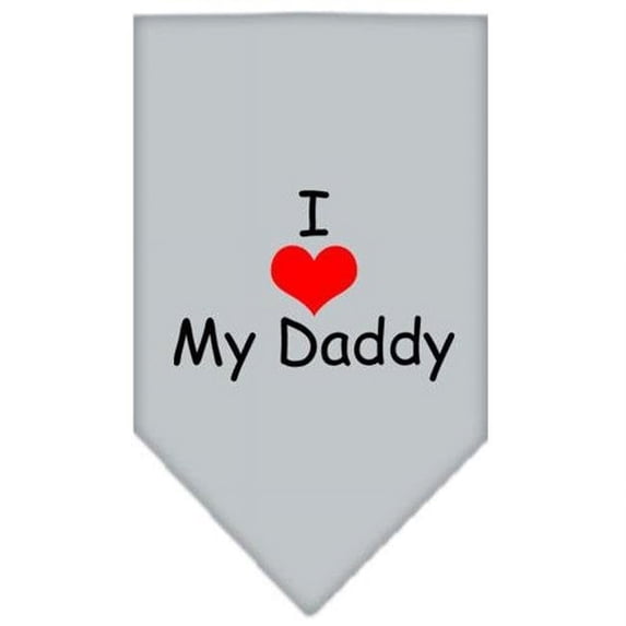 Mirage Pet Products I Heart My Daddy Screen Print Bandana - Grey - Large