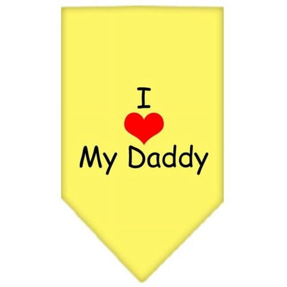 Mirage Pet Products I Heart My Daddy Screen Print Bandana - Yellow - Large