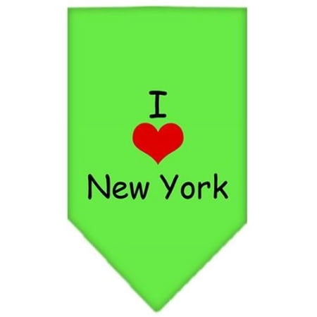 Mirage Pet Products I Heart New York Screen Print Bandana Lime Green Large