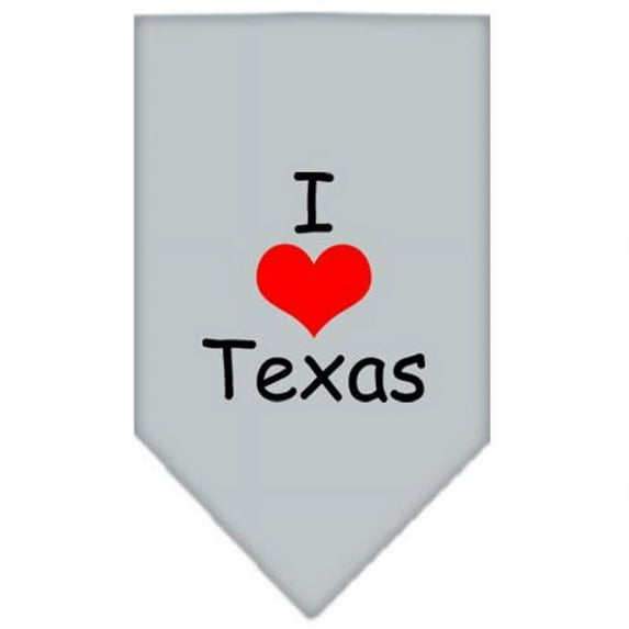 Mirage Pet Products I Heart Texas Screen Print Bandana Grey Large - Grey - Large