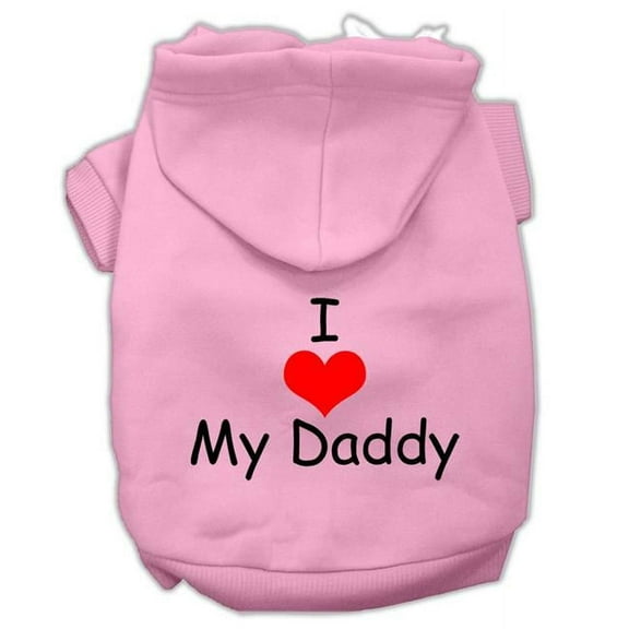 Mirage Pet Products I Love My Daddy Screen Print Pet Hoodies Pink Size XXXL