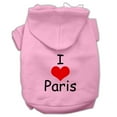 thumbnail image 1 of Pet, Dog  Cat Hoodie Screen Printed, "I Love Paris", 1 of 10