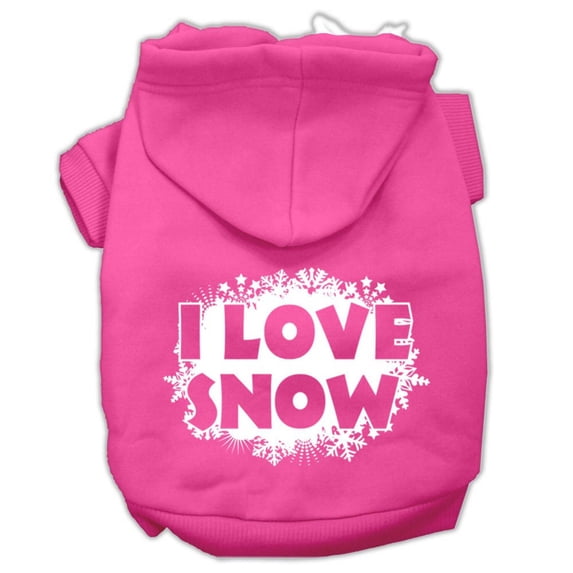 Christmas Pet Dog Cat Hoodie Screen Printed, "I Love Snow"