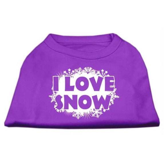 Mirage Pet Products I Love Snow Screenprint Shirts Purple XXXL - 20