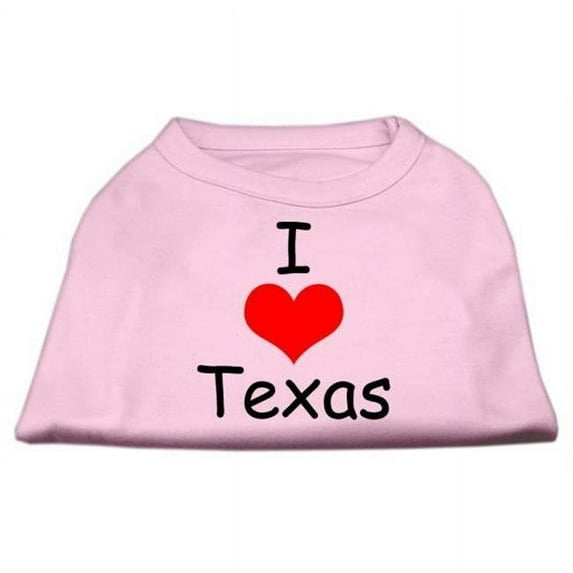 Mirage Pet Products I Love Texas Screen Print Shirts Light Pink XL - 16