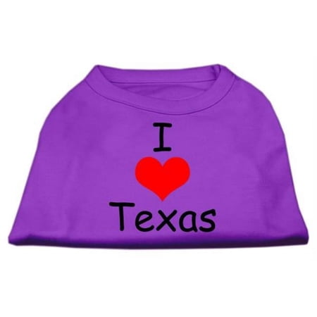Mirage Pet Products I Love Texas Screen Print Shirts Purple XL - 16
