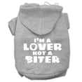 thumbnail image 1 of Mirage Pet Products I'm a Lover not a Biter Screen Printed Dog Pet Hoodies Grey Size XS, 1 of 3