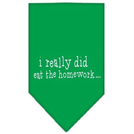 Mirage Pet Products I really did eat the Homework Screen Print Bandana Emerald Green Large