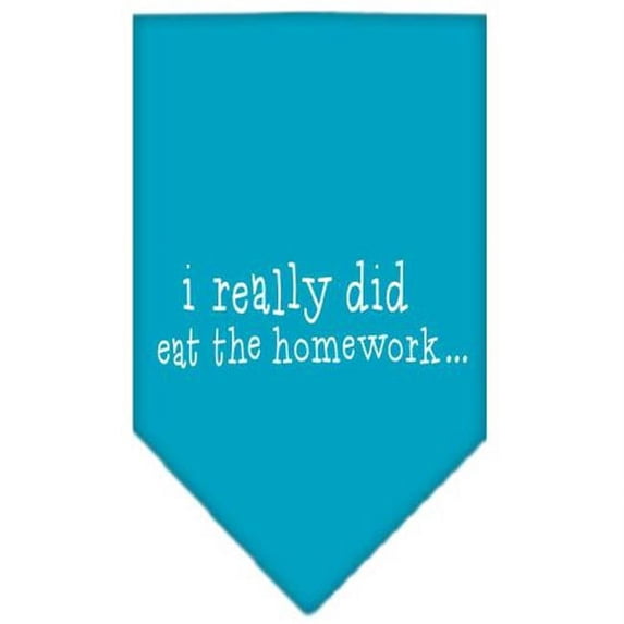 Mirage Pet Products I really did eat the Homework Screen Print Bandana Turquoise Large