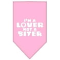 thumbnail image 1 of Mirage Pet Products  Im a Lover Not a Biter Screen Print Bandana Light Pink Large, 1 of 1